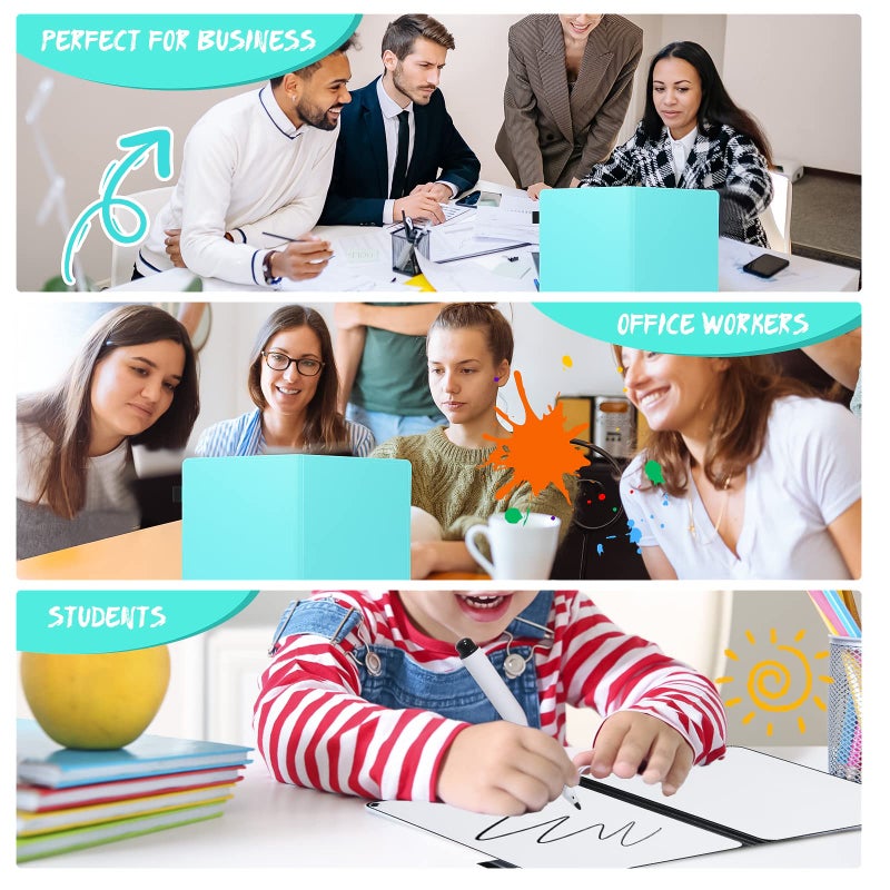 AGM Portable White Board Dry Erase  Double Sided Folding Whiteboards with Pen  Small Dry Erase Board for Study  Meeting  Doodling  Planning  Mint Green - Image 5