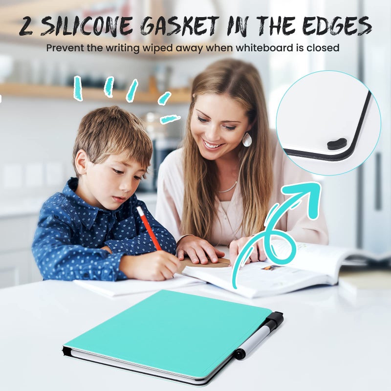 AGM Portable White Board Dry Erase  Double Sided Folding Whiteboards with Pen  Small Dry Erase Board for Study  Meeting  Doodling  Planning  Mint Green - Image 3