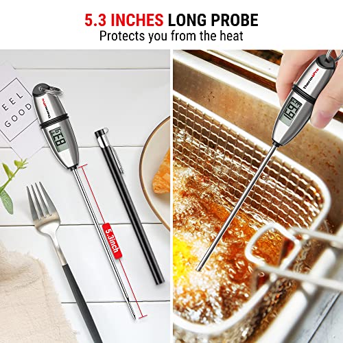 ThermoPro TP02S Digital Food Thermometer for Cooking Bread Baking Sourdough Liquids, Meat Thermometer Digital with Super Long Probe for Grill Kitchen BBQ Oil Milk Yogurt Candy Making Accessory - Image 3