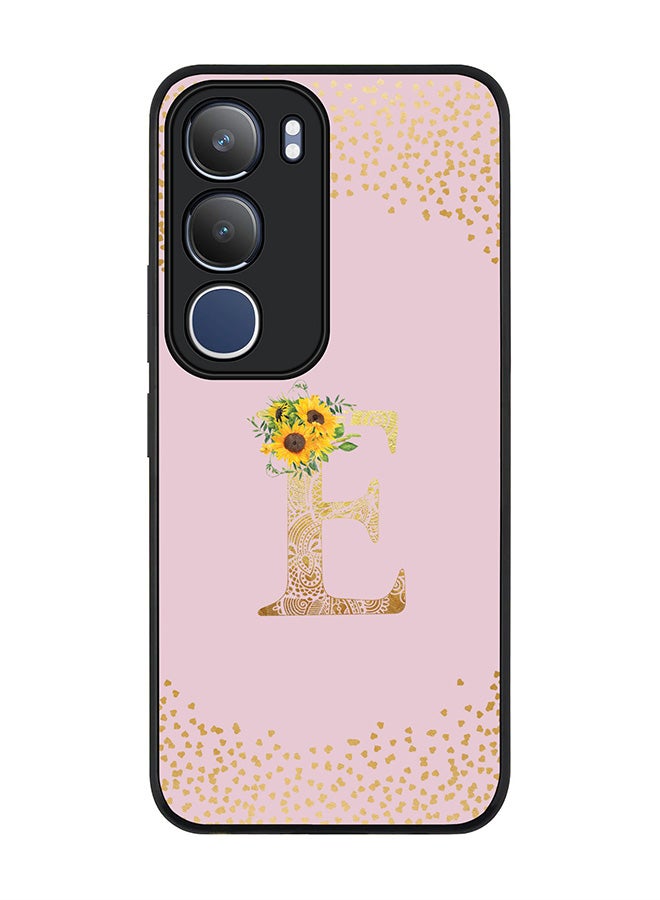 Stylizedd For vivo Y19s / Y19s Pro Case,Slim fit Camera Protection, Shockproof Thin Phone cover  - Custom Floral Monogram - E  (Pink )