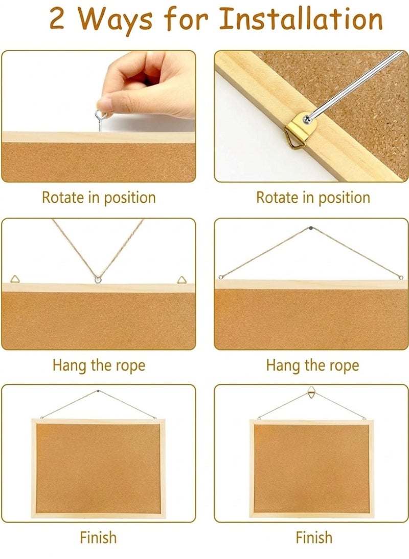 JOUDIYA Cork Board Bulletin Board with Wooden Frame, Wall Mounted Notice Board with 10 Push Pins & Hanging Rings, Memo Pin Board for Office, Home, School, Vision Board, Photo Display & Cubicle Decor - Image 5