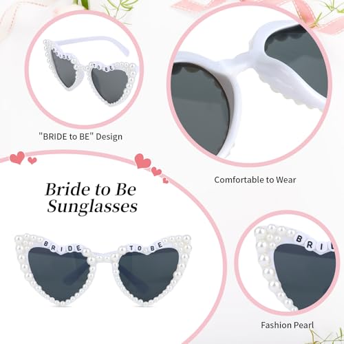 KEUKORZ 10 PCS Bride Sunglasses Heart Sunglasses Bulk for Brides Bridesmaids Bachelorette Party Favors Bride Accessories Wedding Party Gifts for Brides(White&Black) - Image 5