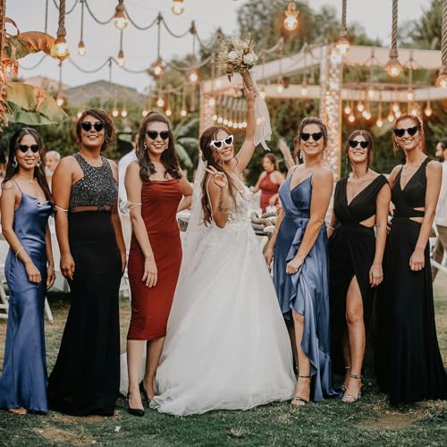 KEUKORZ 10 PCS Bride Sunglasses Heart Sunglasses Bulk for Brides Bridesmaids Bachelorette Party Favors Bride Accessories Wedding Party Gifts for Brides(White&Black) - Image 4