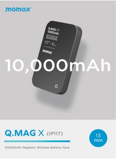 Momax Q.Mag X1 10000mAh Magnetic Wireless Battery Pack USB-C Up to 15W PD Output - Black  - Image 2