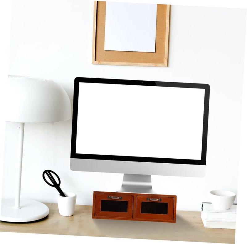 Computer Monitor Heightening Rack with Dual Storage Desktop Organizer Stand for Office and Home Use Ergonomic Elevated Shelf to Posture and Reduce Eye Strain - Image 3