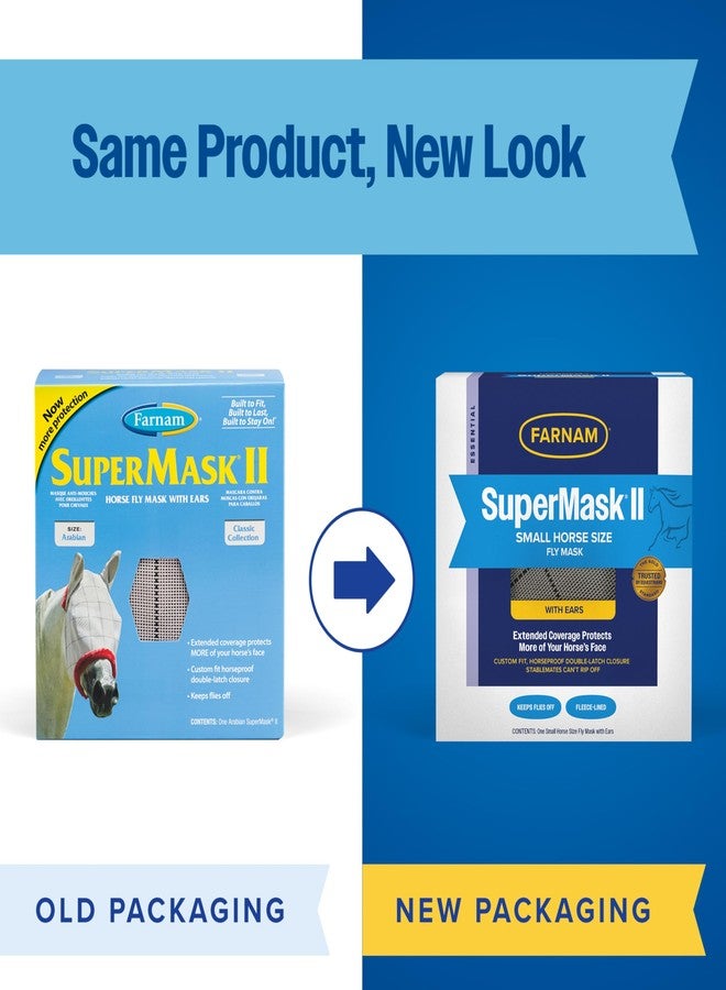 Farnam SuperMask II Classic Horse Fly Mask with Ears, Arabian size, Assorted - Image 3