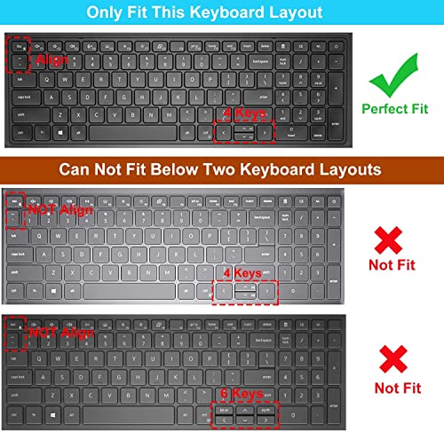 CaseBuy Keyboard Cover for Dell Latitude 3550 3540 5550 5540 5530 5531 5520 5521 15.6", Dell Precision 3590 3591 3580 3581 3570 3571 3560 3561 15.6 inch 2025 2024 2023 2022 Laptop Protector, Black - Image 2