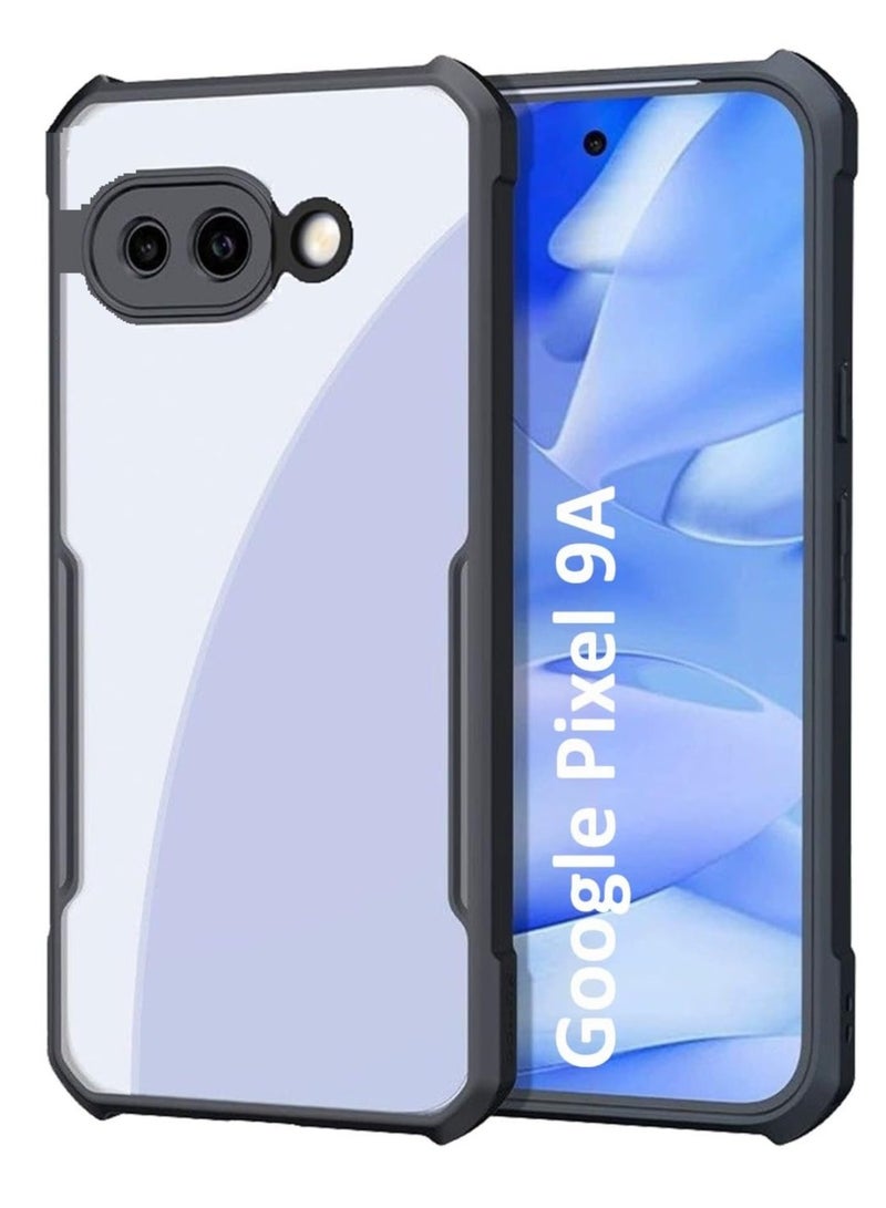 Case for Google Pixel 9A Clear Tough Hybrid Cover Shockproof Black Border 360 Degree Protection Camera lens Protection Acrylic Transparent Cover For Google Pixel 9A  - Image 1