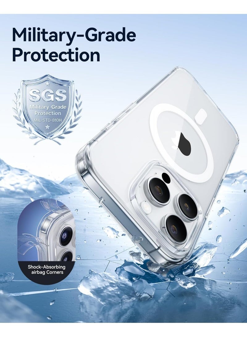 أنيوغرو متوافق مع غطاء Apple iPhone 16 Pro،  دعم MagSafe المغناطيسي، غطاء iPhone 16 Pro الشفاف مع زر كاميرا مستقل، حماية من السقوط بمستوى عسكري - شفاف - Image 3