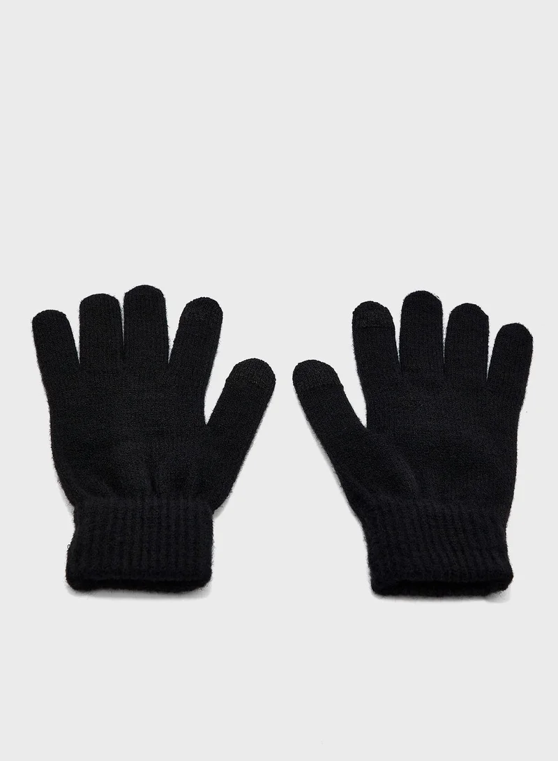 Robert Wood 2 Pack Knitted Winter Beanie & Gloves Set