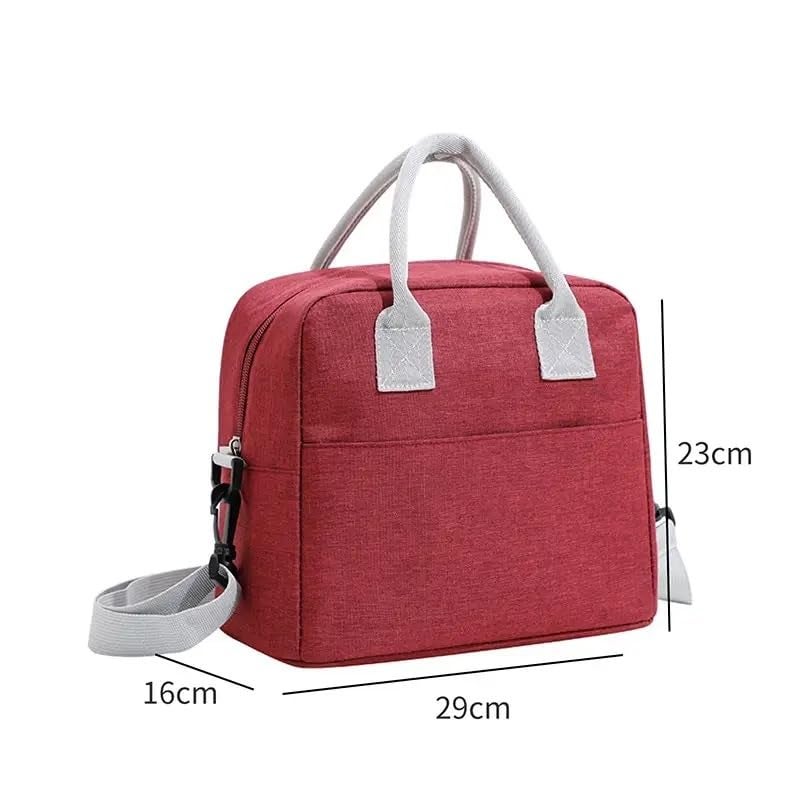 BLUE BEADS Thermal Insulated Travel Lunch Bags Small for Women Work, Student Kids to School Leak-Proof Hot Cold Lunch Bag Reusable Tote Bag with Aluminium Inner Foil (1 Pcs) RED, 350 ml - Image 5