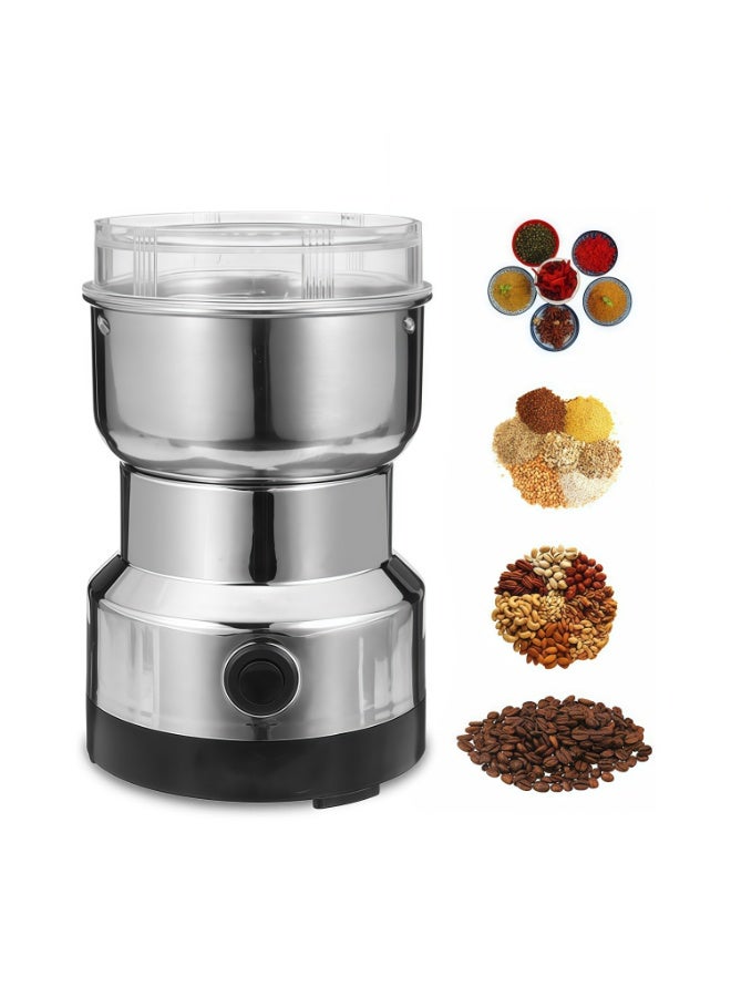Electric Coffee Grinder, 150W Stainless Steel Spice Grain Mill, 100g Capacity, 30s Fast Grinding – Multifunctional Grinder for Coffee Beans, Spices, Nuts & Dry Herbs, Black - Image 1
