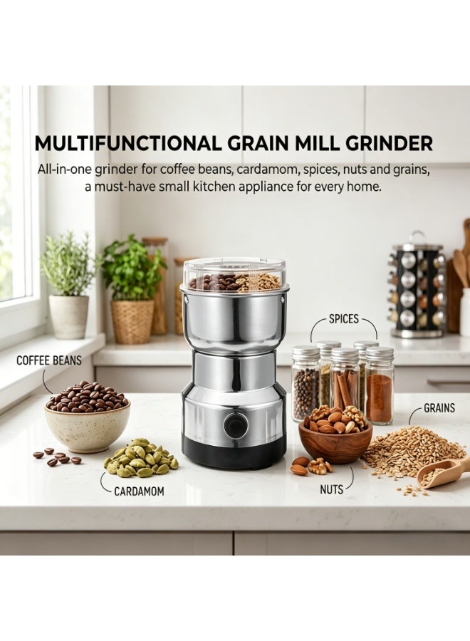 Electric Coffee Grinder, 150W Stainless Steel Spice Grain Mill, 100g Capacity, 30s Fast Grinding – Multifunctional Grinder for Coffee Beans, Spices, Nuts & Dry Herbs, Black - Image 4