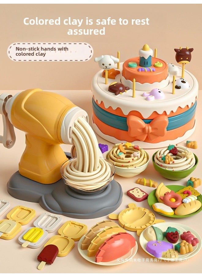 Generic - Children And Girls Educational Male 3 To 6 Birthday Gift 7 Kitchen 5 Play House Cooking Toys 9 Baby 8 12 Years Old-Color:[noodle Maker + Ice Cream Maker + Cake Maker + Dumplings + Ice Cream] Comes With 18 Pieces Of Colored Clay - Image 1