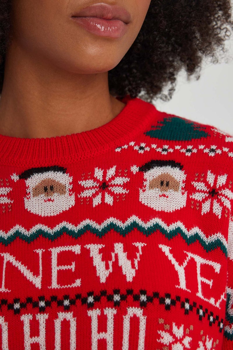 DeFacto Woman Christmas Themed Crew Neck Knit Pullover  - Image 5
