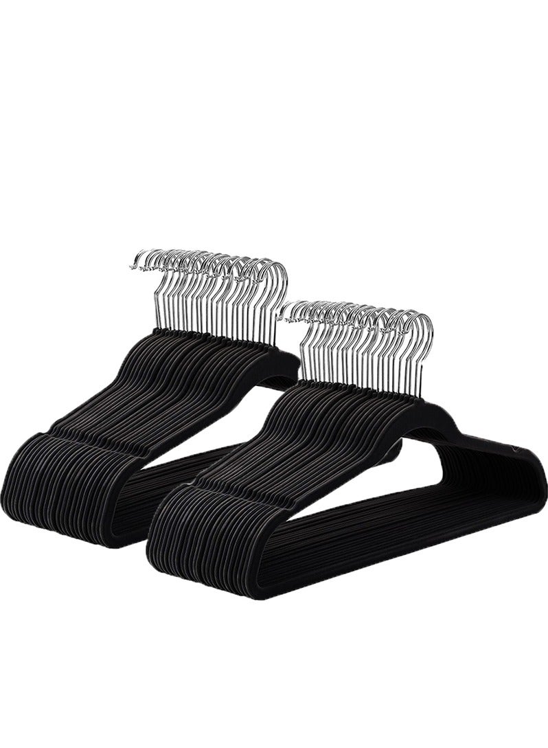 30 Pieces Anti-Slip Clothes Hanger Suit For Clothing Store Storage Home Clothes Hanging Magic Clothes Hangers Ultra Thin Space Saving Hook,Black  - Image 1