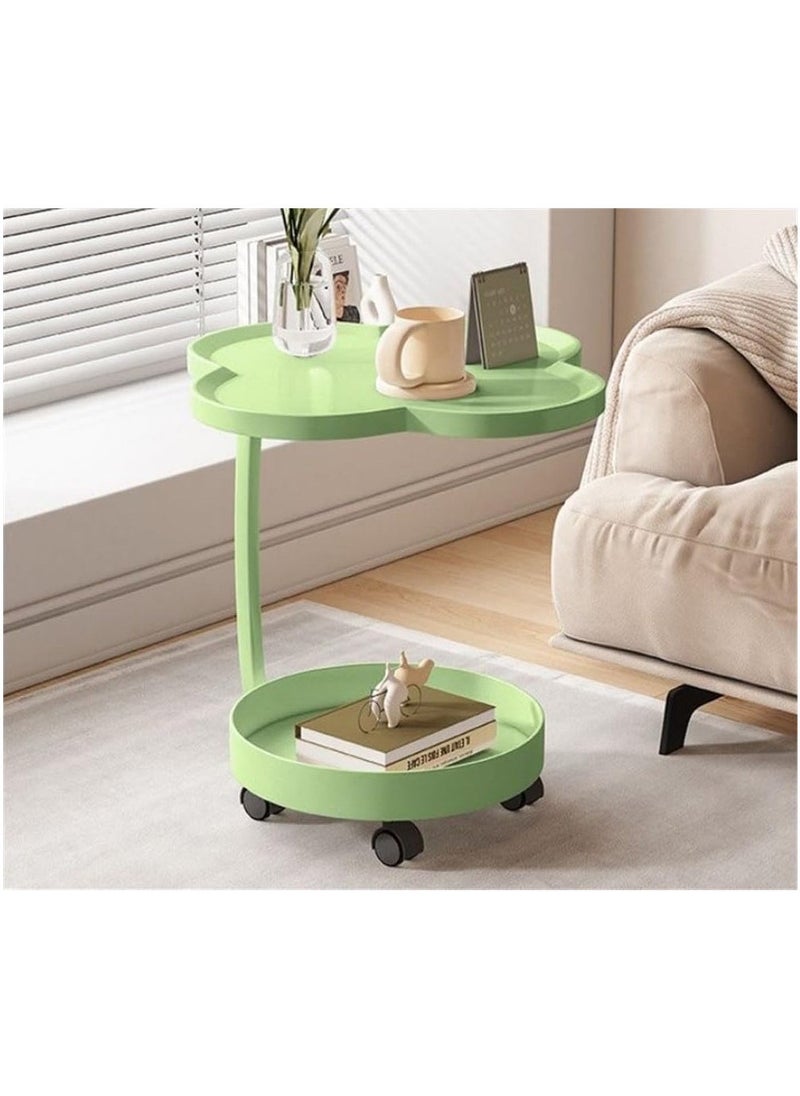 Hihonor Small Side Table for Small Spaces,Swivel TV Tray Table 360° Rotating Phone Holder,Couch Tables That Slide Under,Couch Side Table Living Room,C Shaped End Table (Green)  - Image 3