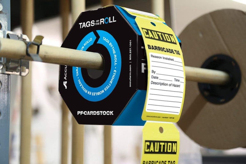AccuformNMC 100 Safety Tags by-The-Roll, Caution Barricade, US Made OSHA Compliant Tags, Waterproof PF-Cardstock, Resists Tears, 6.25"x3", TAR136 - Image 4