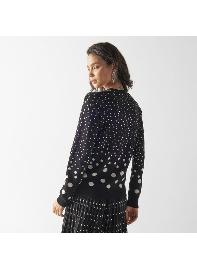 Iconic Iconic All-Over Polka Dot Detail Button Through Cardigan - Image 3