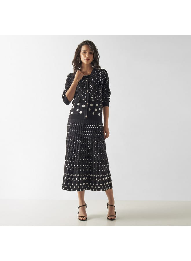 Iconic Iconic All-Over Polka Dot Detail Button Through Cardigan - Image 2