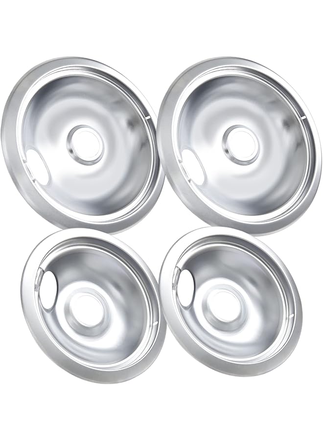 erorex 316048413 And 316048414 Stove Burner Drip Pans For Electric Stove Top Perfectly Fit Frigidaire Kenmore Electric Range Thickening To Prevent Bending And Rust Include 2 X 6 In 2 X 8 In - Image 1