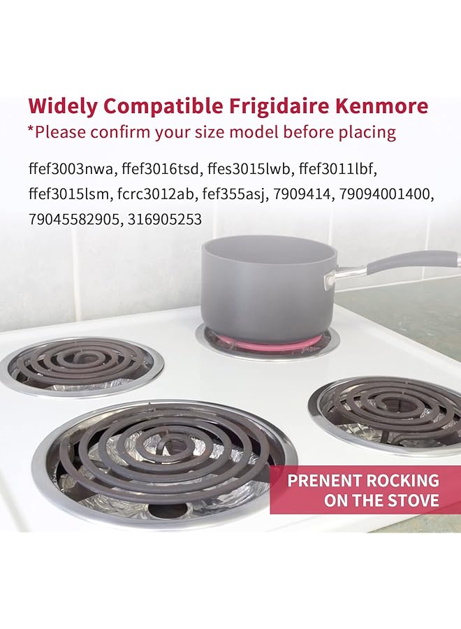erorex 316048413 And 316048414 Stove Burner Drip Pans For Electric Stove Top Perfectly Fit Frigidaire Kenmore Electric Range Thickening To Prevent Bending And Rust Include 2 X 6 In 2 X 8 In - Image 2