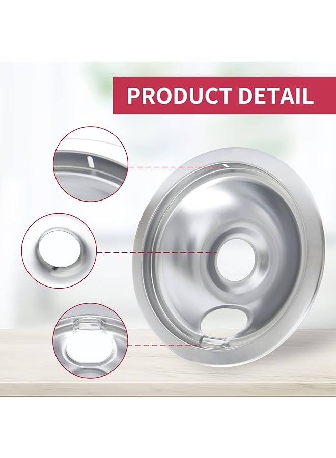 erorex 316048413 And 316048414 Stove Burner Drip Pans For Electric Stove Top Perfectly Fit Frigidaire Kenmore Electric Range Thickening To Prevent Bending And Rust Include 2 X 6 In 2 X 8 In - Image 3