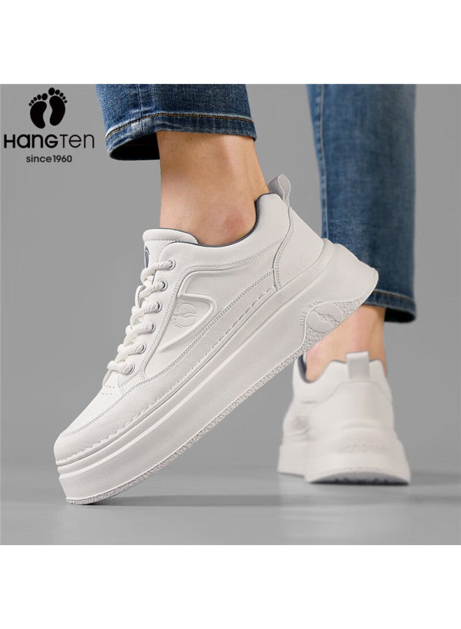 Hang Ten Men's Fashion Casual Sneakers Spring New Thick Sole Height Increasing Sports Shoes White Sneakers For Men - Image 2
