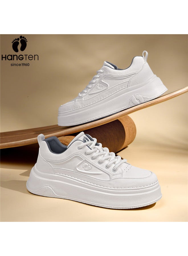 Hang Ten Men's Fashion Casual Sneakers Spring New Thick Sole Height Increasing Sports Shoes White Sneakers For Men - Image 1