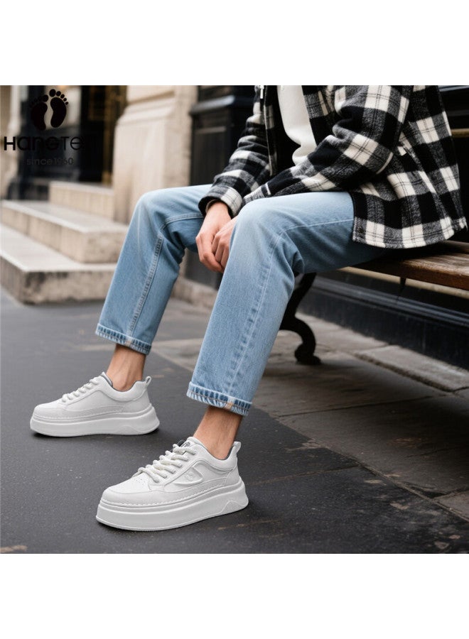 Hang Ten Men's Fashion Casual Sneakers Spring New Thick Sole Height Increasing Sports Shoes White Sneakers For Men - Image 3