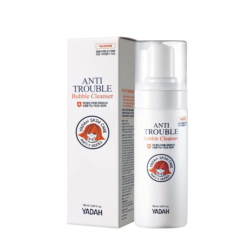 YADAH Anti Trouble Bubble Cleanser 507 Ounce Facial Cleanser with Salicylic Acid for Acne Vegan Skincare for Sensitive Skin