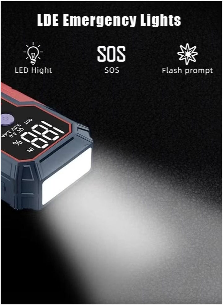 ELTRAZONE Car Jump Starter 28000mAh Battery Pack – Water-Resistant 12V Portable Power Booster for Up to 8.0L Diesel & All Gas Engines – Multi-Function Jump Starter with USB Quick Charge 3.0, LED Flashlight, 200W Power Bank, Emergency Starter for Cars & SUVs - Image 4