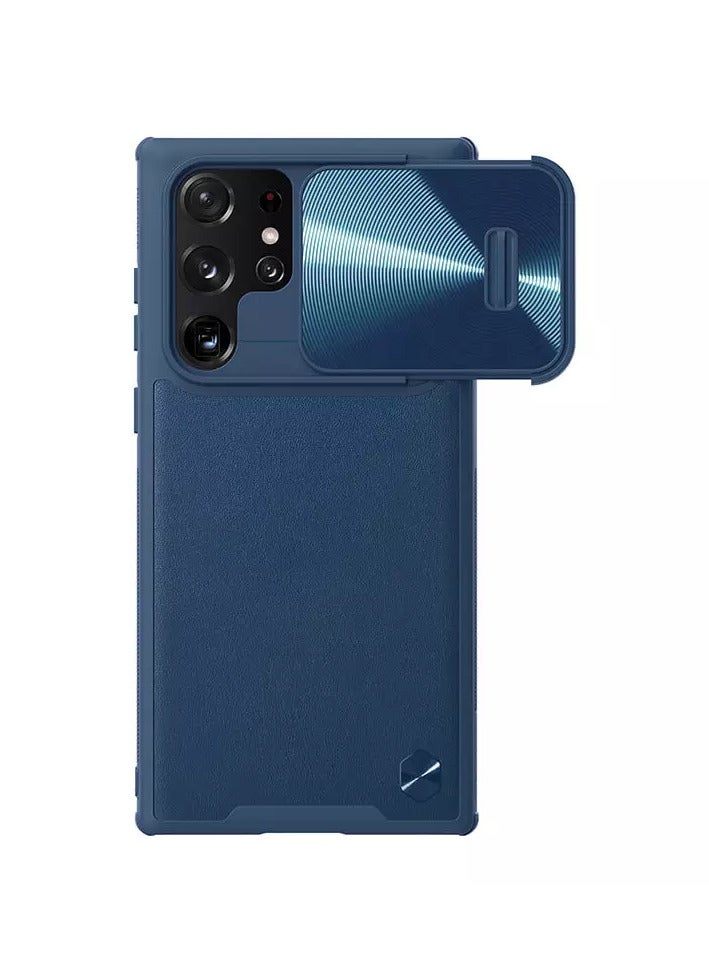 Nillkin CamShield Leather S Series Cover Case Designed For Samsung Galaxy S22 Ultra - Blue - Image 1