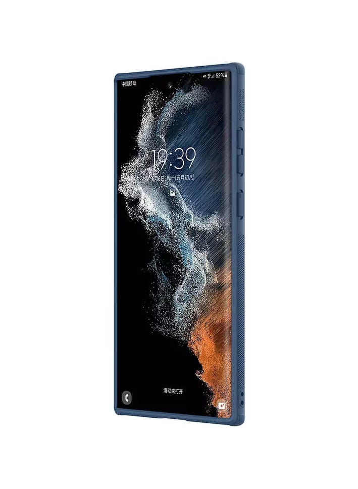 Nillkin CamShield Leather S Series Cover Case Designed For Samsung Galaxy S22 Ultra - Blue - Image 2