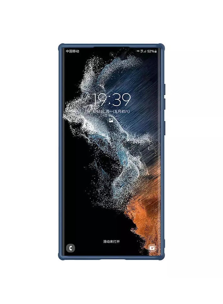 Nillkin CamShield Leather S Series Cover Case Designed For Samsung Galaxy S22 Ultra - Blue - Image 3