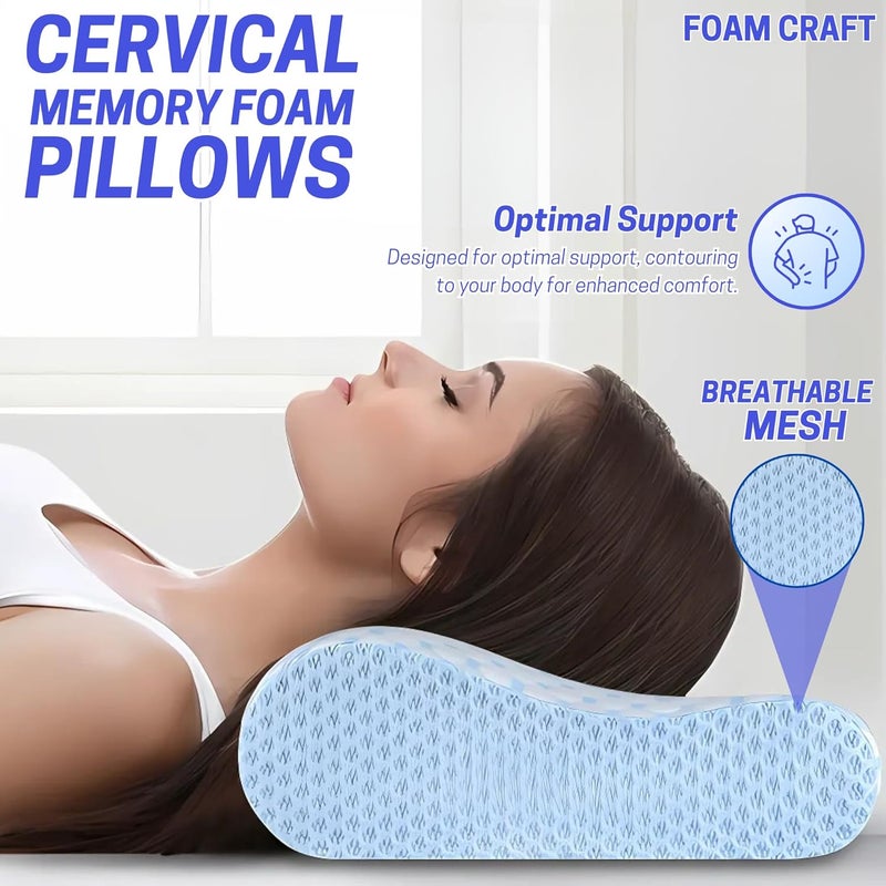 FOAM CRAFT® Orthopedic Cervical Pillow - Memory Foam for Neck & Shoulder Pain Relief, Standard Size (16" X 24") - Image 3