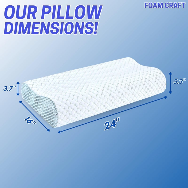 FOAM CRAFT® Orthopedic Cervical Pillow - Memory Foam for Neck & Shoulder Pain Relief, Standard Size (16" X 24") - Image 2