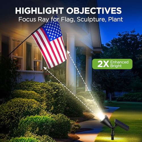 InnoGear Solar Lights Outdoor Waterproof Solar Garden Light for Outside Yard Landscape Lighting Pathway Spot Lights Spotlight Wall Light Auto On/Off, Pack of 2 (White) - Image 3