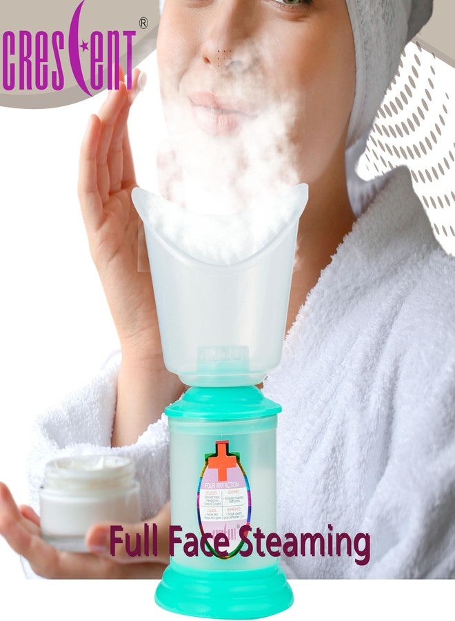 كريسنت جهاز تبخير الوجه 3 في 1 من كريسنت لعلاج نزلات البرد والسعال وتنظيف البشرة | صنع في الهند | 3 ملحقات | أزرق سماوي - Image 5