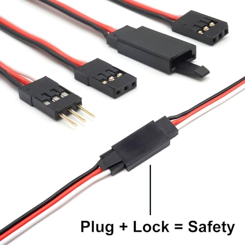 elechawk 30 Sets Servo Connector Male Female Plug Crimp Pin Cable Kit Compatible with Futaba JR Hitec Spektrum RC Connectors (with Crimping Tool) - Image 3