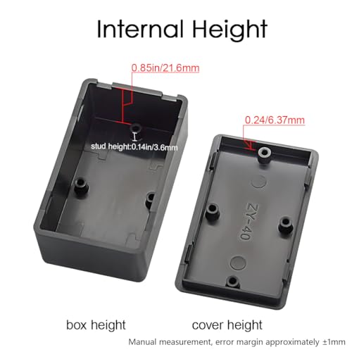 LeMotech 5Pcs ABS Plastic Electrical Project Case Power Junction Box, Project Box Black 2.4 x 1.4 x 1.0 inch (61 x 36 x 25 mm) - Image 4