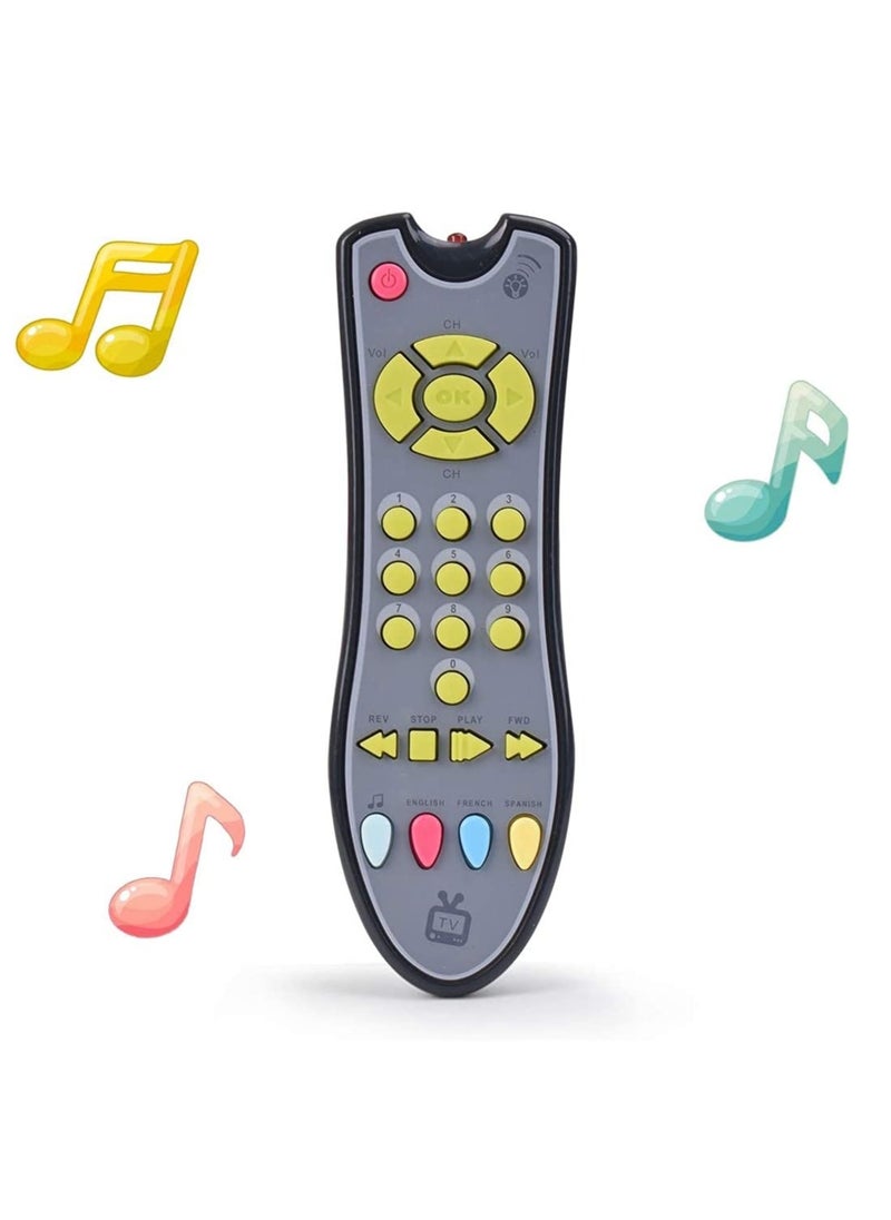 SYOSI - Musical TV Remote Control Toy with Light and Sounds, Language Development Toy from Number 0-9 in English, French, Spainsh - Image 1