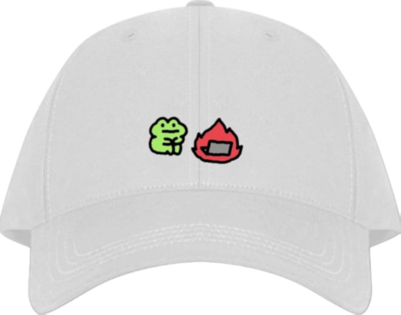 Frog Plain unisex baseball cap White 30