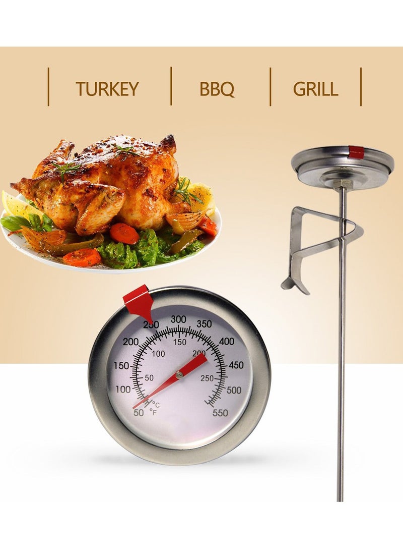 Arabest Candy/Deep Fry Thermometer with Instant Read,Dial Thermometer,12" Stainless Steel Stem Meat Cooking Thermometer,Best for Turkey,BBQ,Grill - Image 4