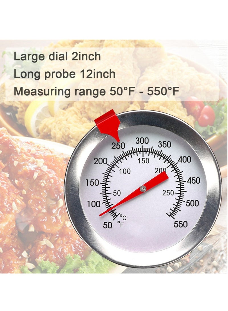 Arabest Candy/Deep Fry Thermometer with Instant Read,Dial Thermometer,12" Stainless Steel Stem Meat Cooking Thermometer,Best for Turkey,BBQ,Grill - Image 2