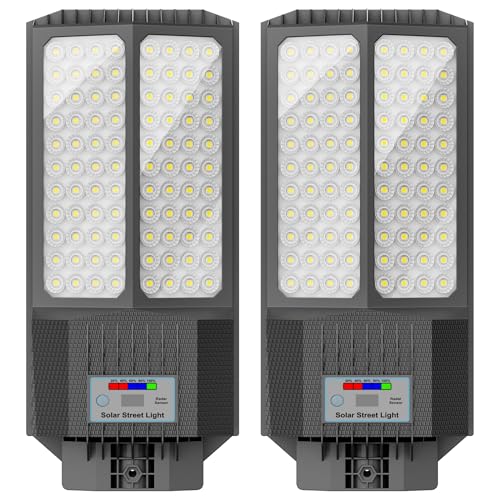 Jadisi 2026 New Solar Street Light, Solar Street Lights Outdoor Waterproof Dusk to Dawn 7000K LED Security Flood Light with Motion Sensor and Remote Control for Pathway, Entryway & Yard - Image 1