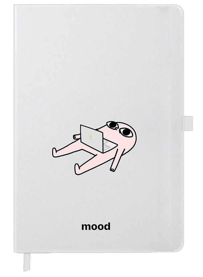 Theodor Designer A5 Thick White Hardcover Notebook Sleep With Laptop - Image 1