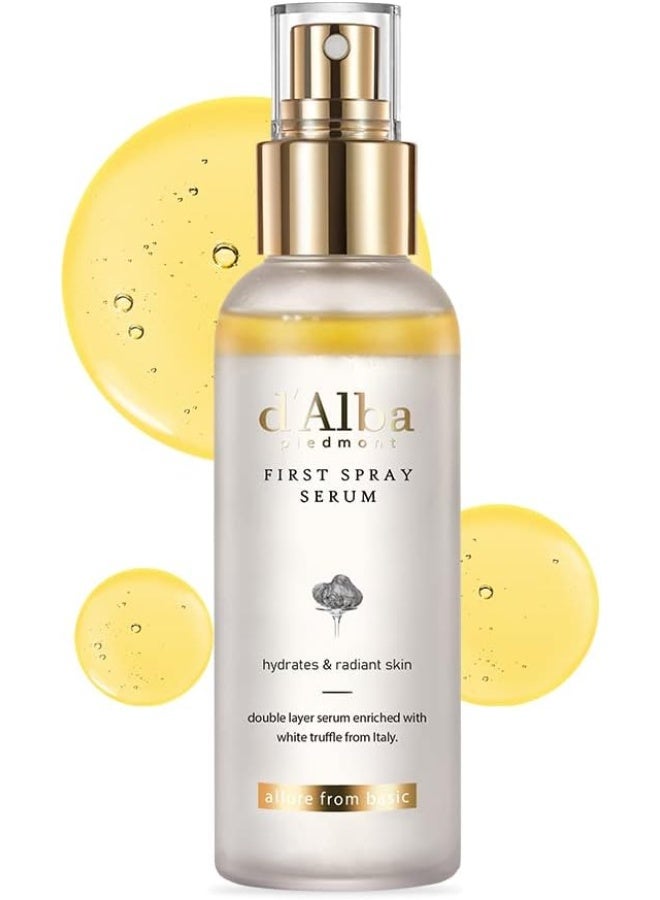 d'Alba Italian White Truffle First Spray Serum, Hydrating Face Moisturizer, Glow Serum for Radiant Skin, Non Comedogenic, All In One Mist, Vegan & Desert-Adapted 100ml