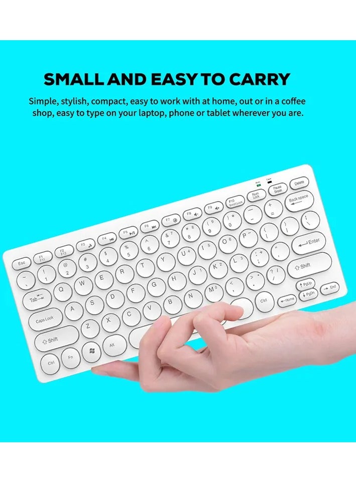 JERTECH - JERTECH Jertech DK500 USB Mini Silent Keyboard , Wired Office Comfort keyboard - 78 Slim Round keycap - Arabic & English | Blue - Image 1