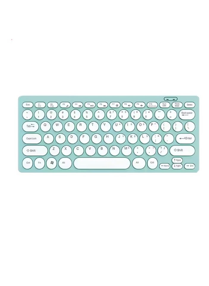 JERTECH - JERTECH Jertech DK500 USB Mini Silent Keyboard , Wired Office Comfort keyboard - 78 Slim Round keycap - Arabic & English | Blue - Image 1